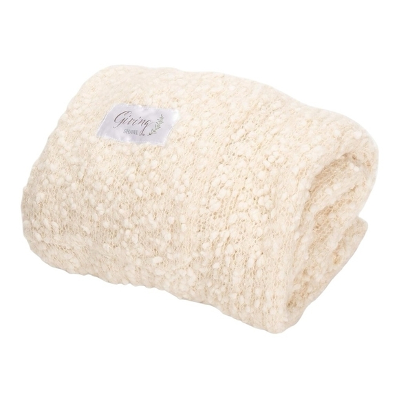 Wrap Soft Beige DEMDACO Cream Giving Shawl Wrap with Pockets Textured Dot Shawl - Picture 3 of 10